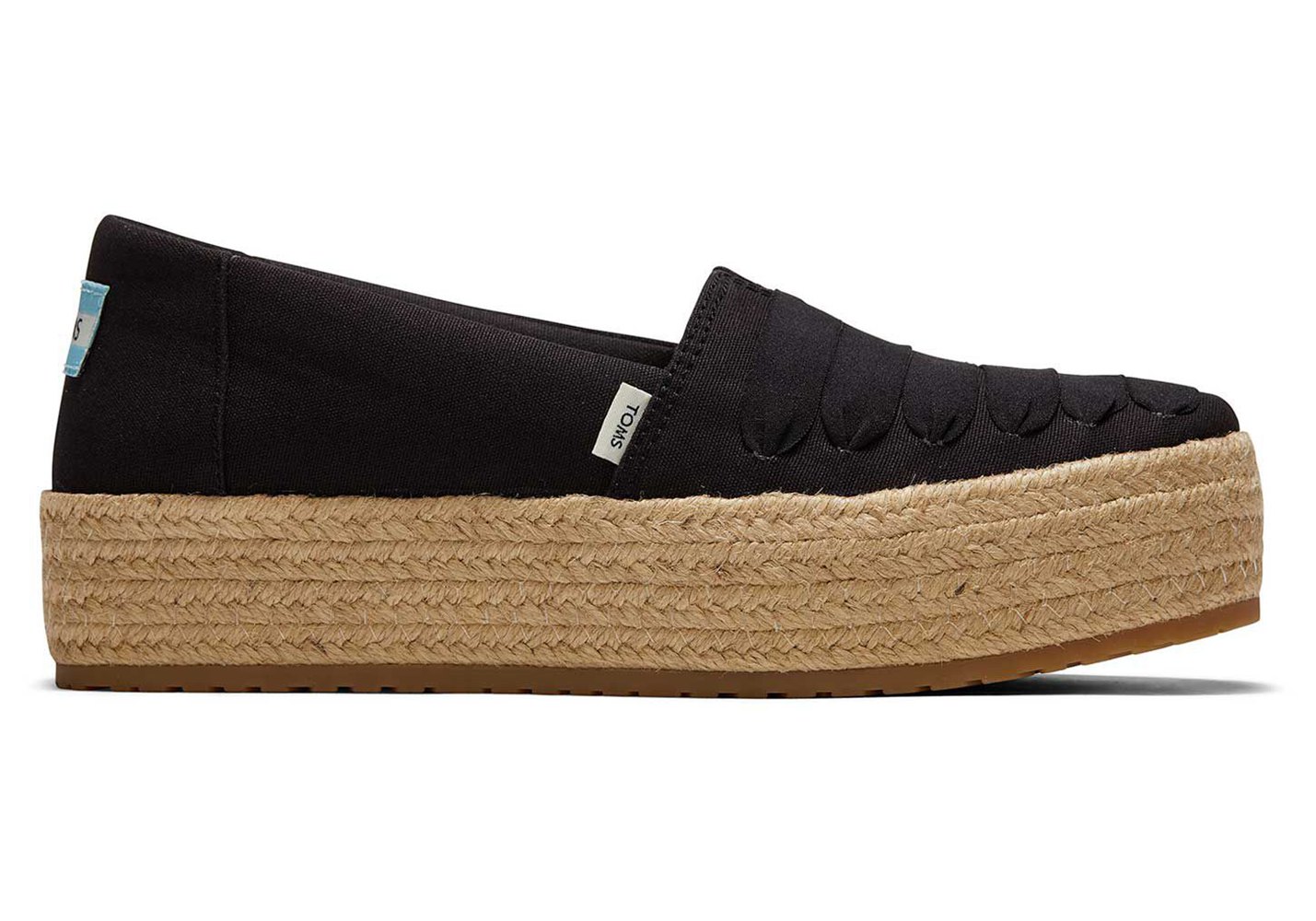 Toms Espadryle Damskie Czarne - Valencia Platform - 03TKNPJIV